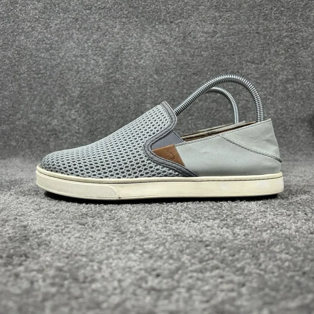 Olukai Pehuea 20271-PG26 Women’s Size 7.5 Gray Slip On Flats Comfort Shoes Used